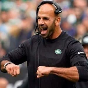 New York Jets head coach Robert Saleh during an NFL International